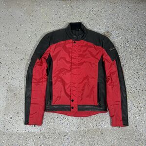 VTG Hein Gericke Motorcycle Jacket Women’s Size Small Red & Black Leather Zip Up